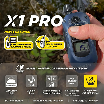 280X E-Collar with Remote [New Edition] 10 lbs+, 1/2 Mile Range, LED Light, 100 Levels of Precise Control for Stubborn Dogs, Waterproof, Boost for Quick Recall, Vibration, Safety Lock & Tone