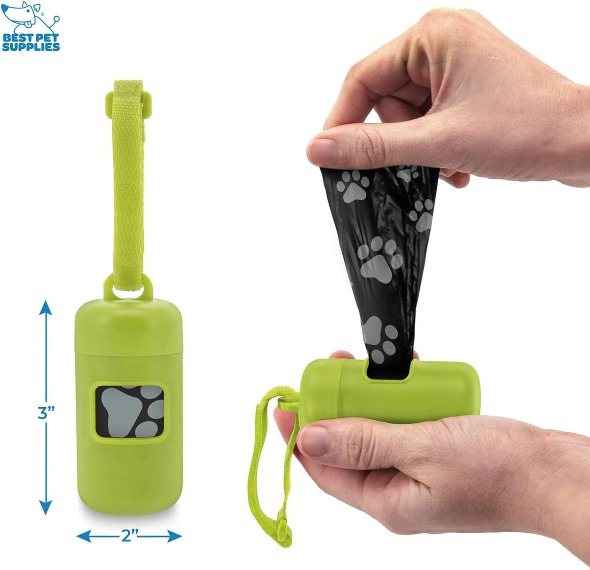 Best Pet Supplies Dog Poop Bag Holder Leash Attachment with Reusable Dispenser for Travel, Walking, Park, and Outdoor Use, Durable with Clip-On - Prussian Blue, Mesh Dispenser w/15 Bags