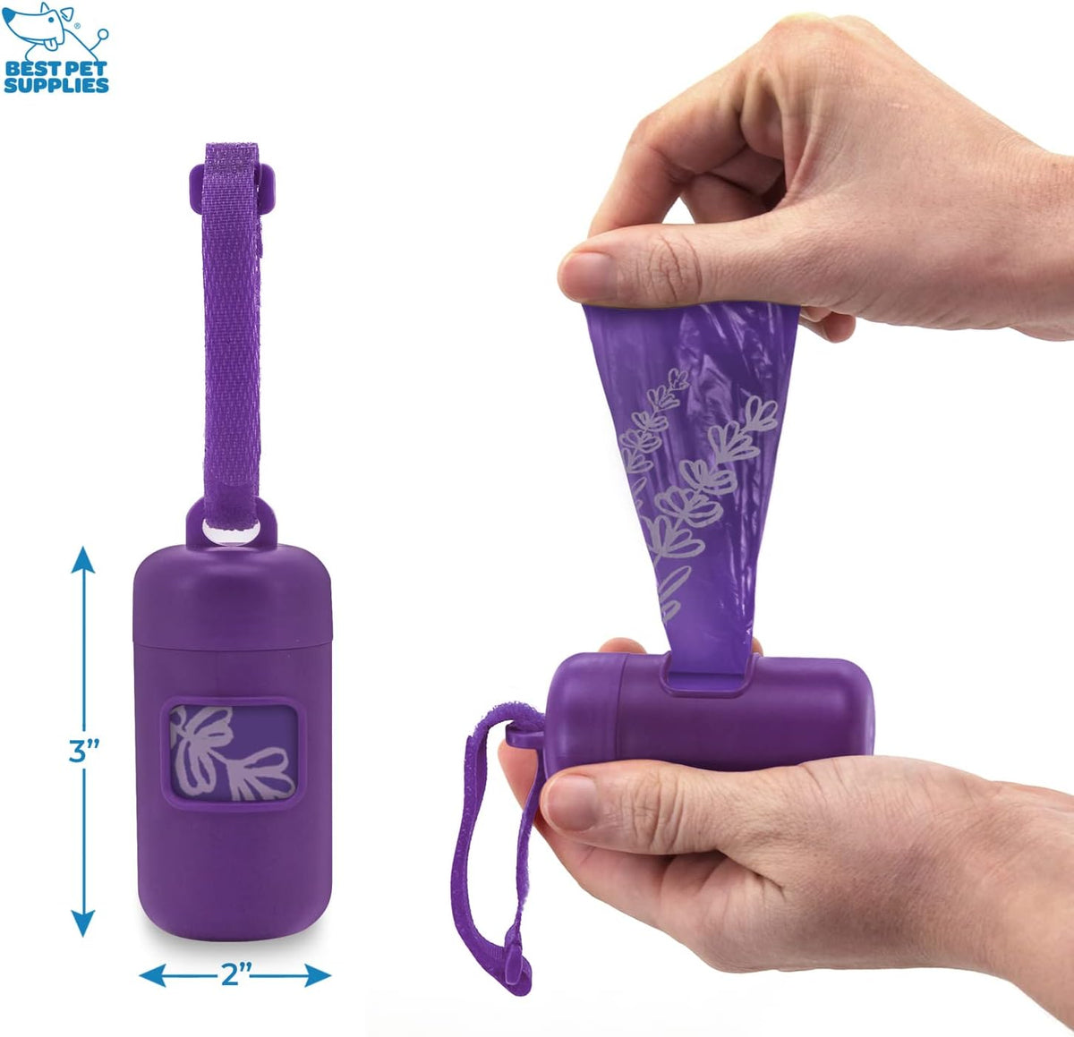 Best Pet Supplies Dog Poop Bag Holder Leash Attachment with Reusable Dispenser for Travel, Walking, Park, and Outdoor Use, Durable with Clip-On - Prussian Blue, Mesh Dispenser w/15 Bags