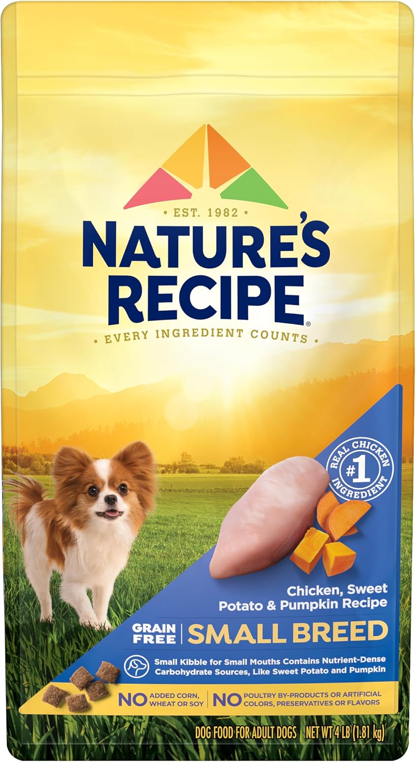 Grain Free Small Breed Dry Dog Food, Chicken, Sweet Potato & Pumpkin Recipe, 4 lb. Bag