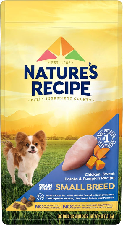 Grain Free Small Breed Dry Dog Food, Chicken, Sweet Potato & Pumpkin Recipe, 4 lb. Bag