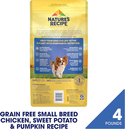 Grain Free Small Breed Dry Dog Food, Chicken, Sweet Potato & Pumpkin Recipe, 4 lb. Bag