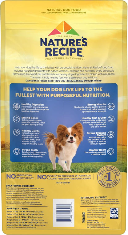 Grain Free Small Breed Dry Dog Food, Chicken, Sweet Potato & Pumpkin Recipe, 4 lb. Bag