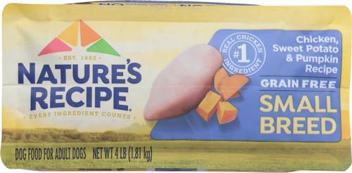 Grain Free Small Breed Dry Dog Food, Chicken, Sweet Potato & Pumpkin Recipe, 4 lb. Bag