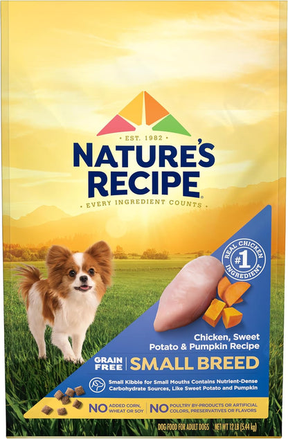 Grain Free Small Breed Dry Dog Food, Chicken, Sweet Potato & Pumpkin Recipe, 4 lb. Bag