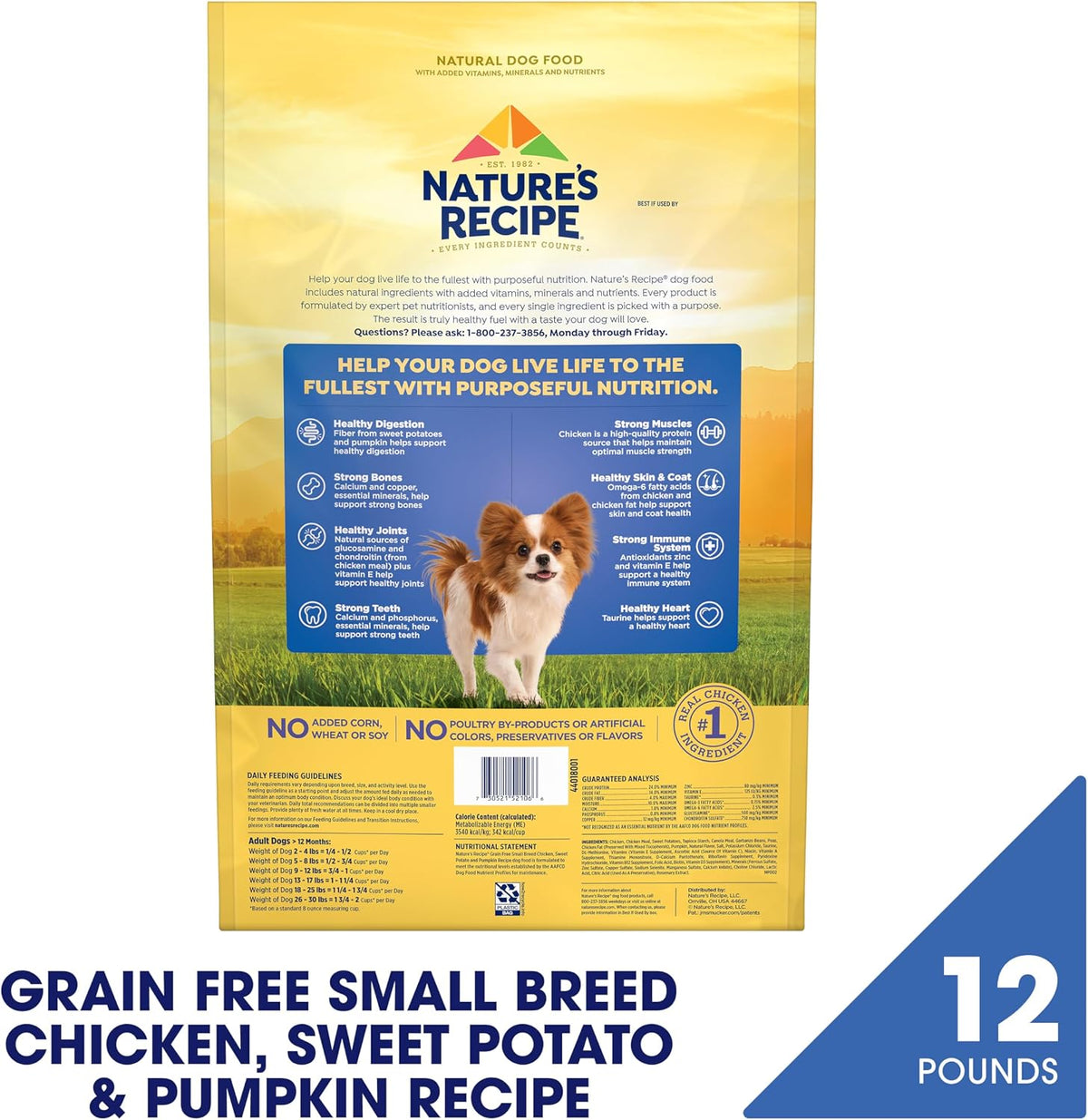 Grain Free Small Breed Dry Dog Food, Chicken, Sweet Potato & Pumpkin Recipe, 4 lb. Bag