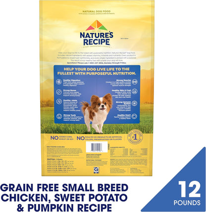 Grain Free Small Breed Dry Dog Food, Chicken, Sweet Potato & Pumpkin Recipe, 4 lb. Bag