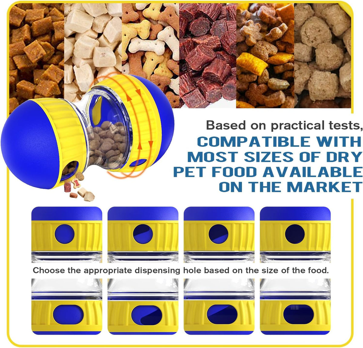 Dog Puzzle Toy Adjustable Treat Dispensing Ball Food Dispenser Tough Slow Feeder Puppy Enrichment Training Toy Pet Interactive Chase Toys for Small Medium Large Dogs to Keep Them Busy, Green