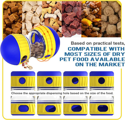 Dog Puzzle Toy Adjustable Treat Dispensing Ball Food Dispenser Tough Slow Feeder Puppy Enrichment Training Toy Pet Interactive Chase Toys for Small Medium Large Dogs to Keep Them Busy, Green