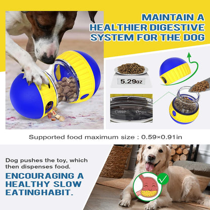 Dog Puzzle Toy Adjustable Treat Dispensing Ball Food Dispenser Tough Slow Feeder Puppy Enrichment Training Toy Pet Interactive Chase Toys for Small Medium Large Dogs to Keep Them Busy, Green