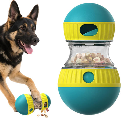 Dog Puzzle Toy Adjustable Treat Dispensing Ball Food Dispenser Tough Slow Feeder Puppy Enrichment Training Toy Pet Interactive Chase Toys for Small Medium Large Dogs to Keep Them Busy, Green