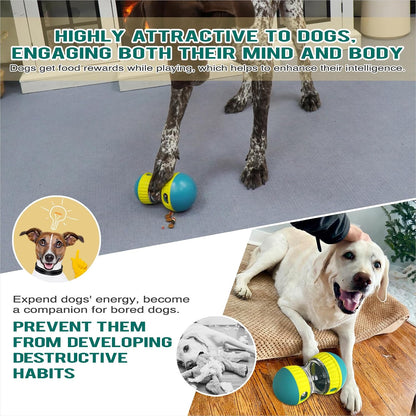 Dog Puzzle Toy Adjustable Treat Dispensing Ball Food Dispenser Tough Slow Feeder Puppy Enrichment Training Toy Pet Interactive Chase Toys for Small Medium Large Dogs to Keep Them Busy, Green