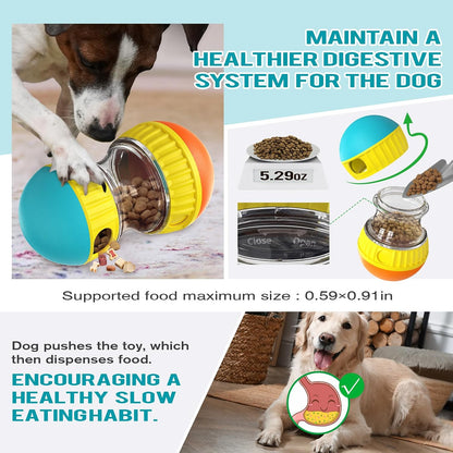 Dog Puzzle Toy Adjustable Treat Dispensing Ball Food Dispenser Tough Slow Feeder Puppy Enrichment Training Toy Pet Interactive Chase Toys for Small Medium Large Dogs to Keep Them Busy, Green