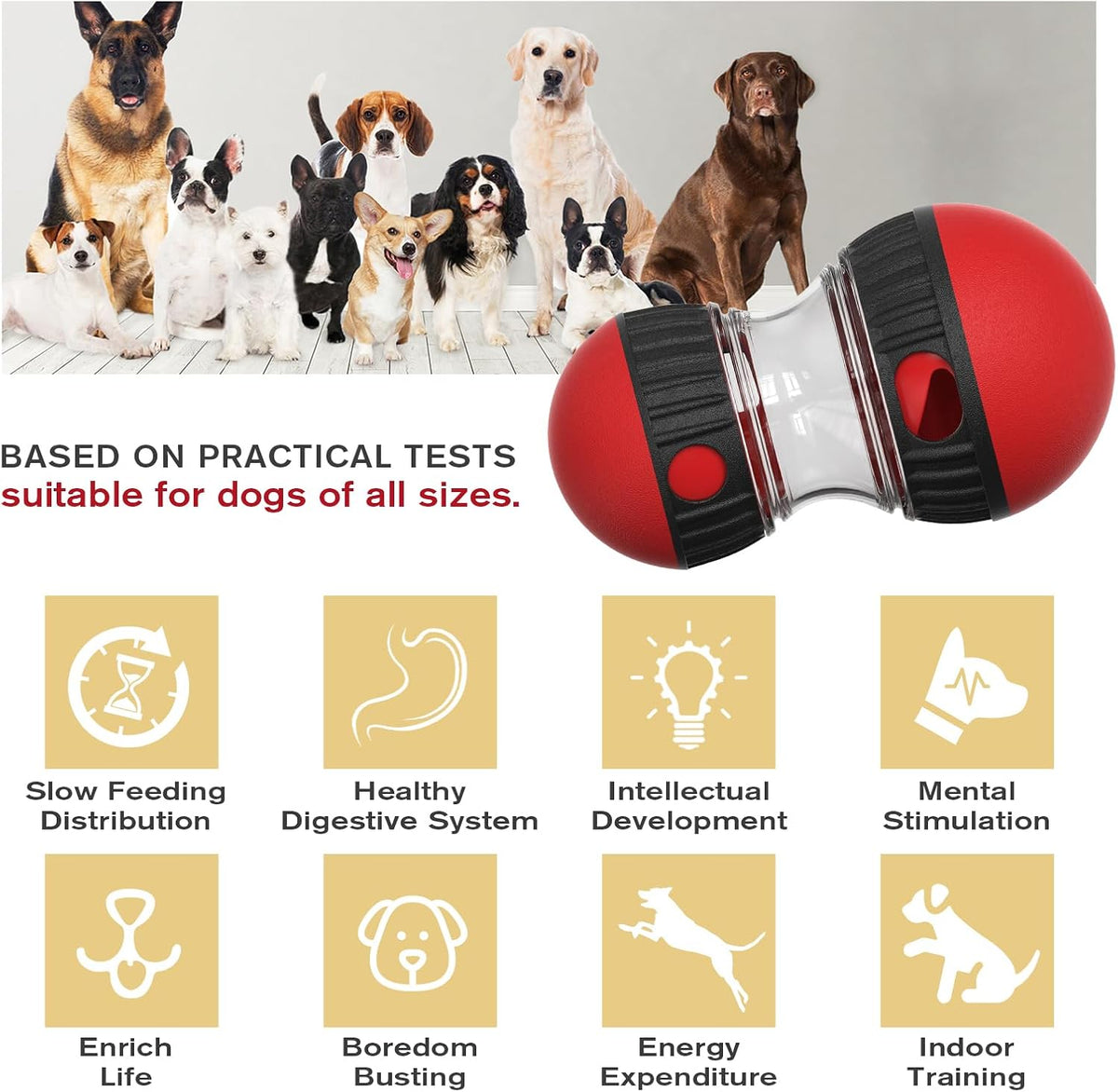 Dog Puzzle Toy Adjustable Treat Dispensing Ball Food Dispenser Tough Slow Feeder Puppy Enrichment Training Toy Pet Interactive Chase Toys for Small Medium Large Dogs to Keep Them Busy, Green