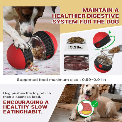 Dog Puzzle Toy Adjustable Treat Dispensing Ball Food Dispenser Tough Slow Feeder Puppy Enrichment Training Toy Pet Interactive Chase Toys for Small Medium Large Dogs to Keep Them Busy, Green