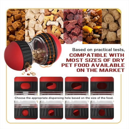 Dog Puzzle Toy Adjustable Treat Dispensing Ball Food Dispenser Tough Slow Feeder Puppy Enrichment Training Toy Pet Interactive Chase Toys for Small Medium Large Dogs to Keep Them Busy, Green