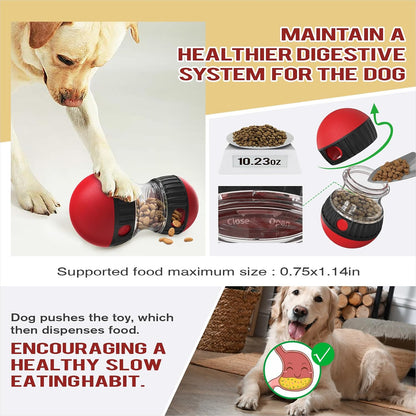 Dog Puzzle Toy Adjustable Treat Dispensing Ball Food Dispenser Tough Slow Feeder Puppy Enrichment Training Toy Pet Interactive Chase Toys for Small Medium Large Dogs to Keep Them Busy, Green