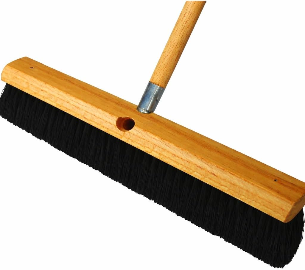84-787 Floor Broom - 3" Horsehair Bristles - 24" - 60" Wd Hdl , Brown