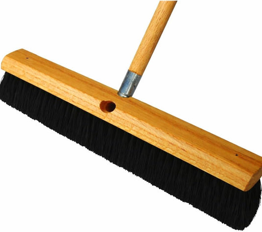 84-787 Floor Broom - 3" Horsehair Bristles - 24" - 60" Wd Hdl , Brown