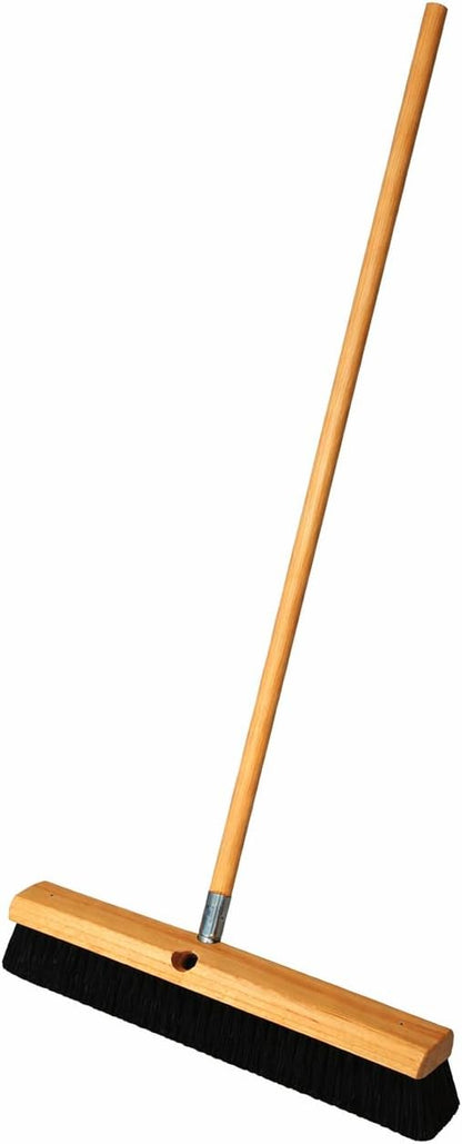 84-787 Floor Broom - 3" Horsehair Bristles - 24" - 60" Wd Hdl , Brown