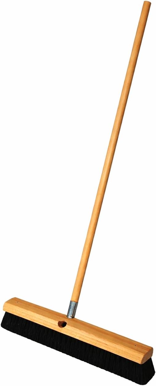 84-787 Floor Broom - 3" Horsehair Bristles - 24" - 60" Wd Hdl , Brown