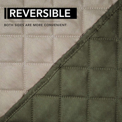 Reversible Couch Cover, 3 Cushion Sofa, Large, Chocolate/Beige | Machine Washable Slipcover For Dogs, Water Resistant Furniture Mat For Living Room, Non-Slip Sofa Cover, Pet Friendly - Colors A