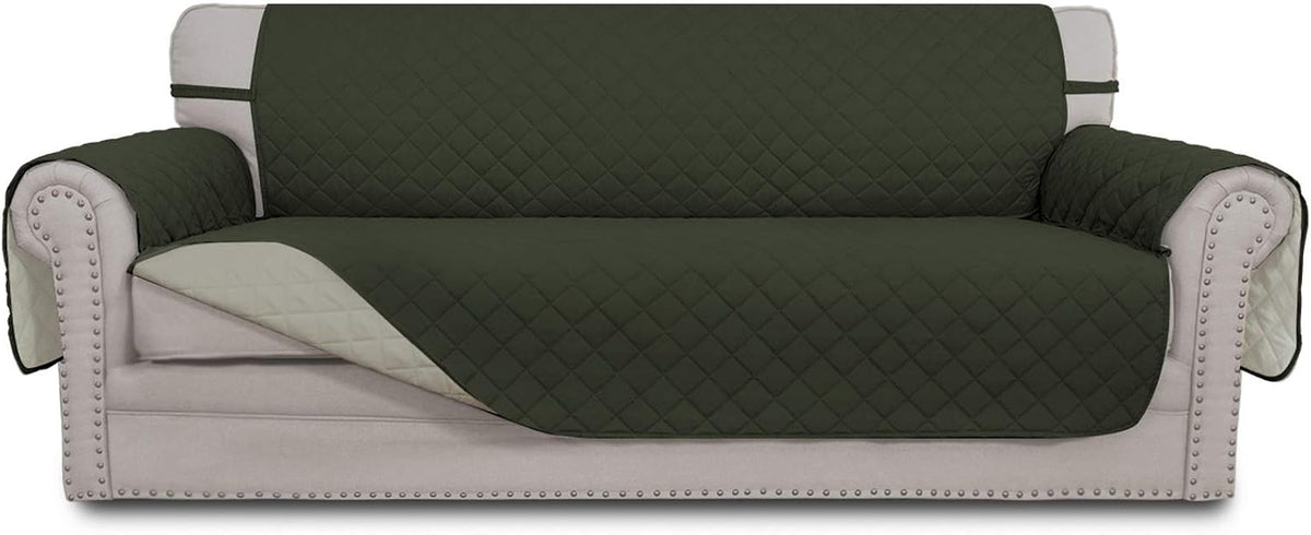 Reversible Couch Cover, 3 Cushion Sofa, Large, Chocolate/Beige | Machine Washable Slipcover For Dogs, Water Resistant Furniture Mat For Living Room, Non-Slip Sofa Cover, Pet Friendly - Colors A
