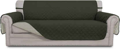 Reversible Couch Cover, 3 Cushion Sofa, Large, Chocolate/Beige | Machine Washable Slipcover For Dogs, Water Resistant Furniture Mat For Living Room, Non-Slip Sofa Cover, Pet Friendly - Colors A
