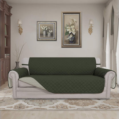 Reversible Couch Cover, 3 Cushion Sofa, Large, Chocolate/Beige | Machine Washable Slipcover For Dogs, Water Resistant Furniture Mat For Living Room, Non-Slip Sofa Cover, Pet Friendly - Colors A