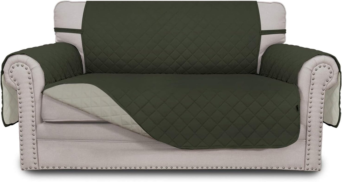 Reversible Couch Cover, 3 Cushion Sofa, Large, Chocolate/Beige | Machine Washable Slipcover For Dogs, Water Resistant Furniture Mat For Living Room, Non-Slip Sofa Cover, Pet Friendly - Colors A