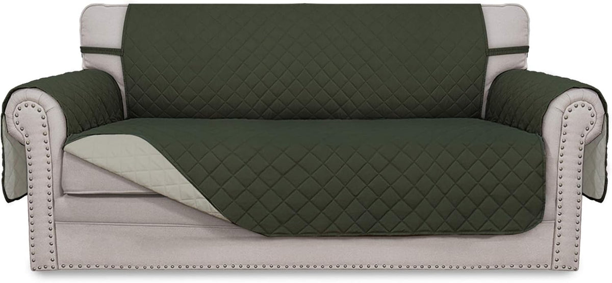 Reversible Couch Cover, 3 Cushion Sofa, Large, Chocolate/Beige | Machine Washable Slipcover For Dogs, Water Resistant Furniture Mat For Living Room, Non-Slip Sofa Cover, Pet Friendly - Colors A