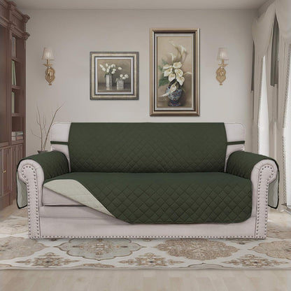 Reversible Couch Cover, 3 Cushion Sofa, Large, Chocolate/Beige | Machine Washable Slipcover For Dogs, Water Resistant Furniture Mat For Living Room, Non-Slip Sofa Cover, Pet Friendly - Colors A