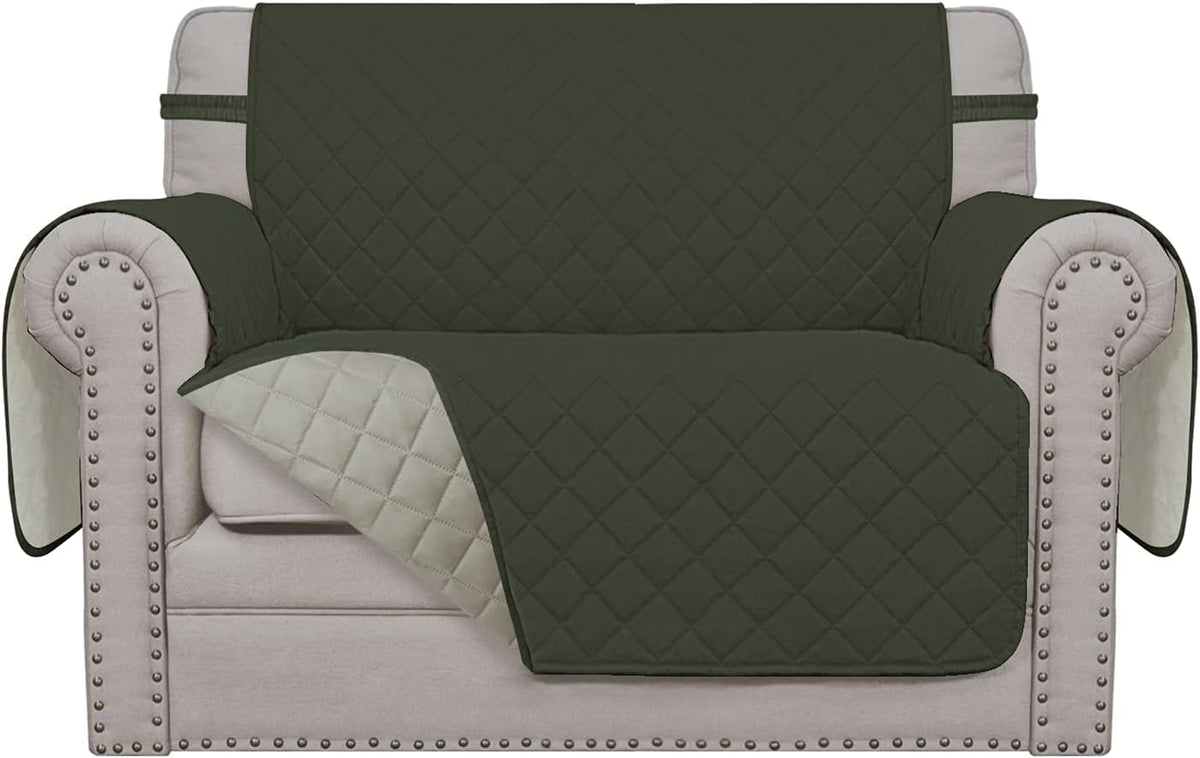 Reversible Couch Cover, 3 Cushion Sofa, Large, Chocolate/Beige | Machine Washable Slipcover For Dogs, Water Resistant Furniture Mat For Living Room, Non-Slip Sofa Cover, Pet Friendly - Colors A