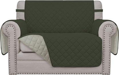 Reversible Couch Cover, 3 Cushion Sofa, Large, Chocolate/Beige | Machine Washable Slipcover For Dogs, Water Resistant Furniture Mat For Living Room, Non-Slip Sofa Cover, Pet Friendly - Colors A