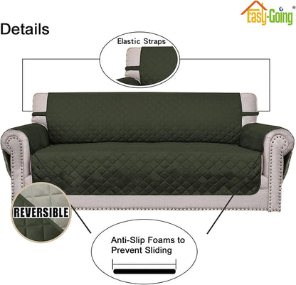 Reversible Couch Cover, 3 Cushion Sofa, Large, Chocolate/Beige | Machine Washable Slipcover For Dogs, Water Resistant Furniture Mat For Living Room, Non-Slip Sofa Cover, Pet Friendly - Colors A