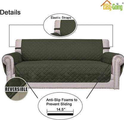 Reversible Couch Cover, 3 Cushion Sofa, Large, Chocolate/Beige | Machine Washable Slipcover For Dogs, Water Resistant Furniture Mat For Living Room, Non-Slip Sofa Cover, Pet Friendly - Colors A