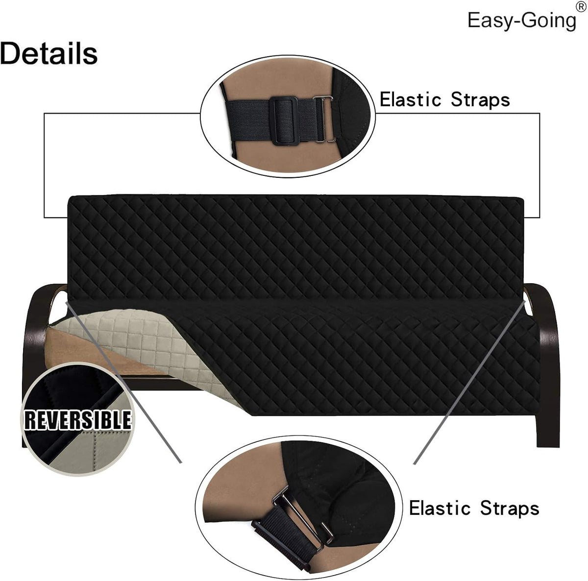 Reversible Couch Cover, 3 Cushion Sofa, Large, Chocolate/Beige | Machine Washable Slipcover For Dogs, Water Resistant Furniture Mat For Living Room, Non-Slip Sofa Cover, Pet Friendly - Colors A