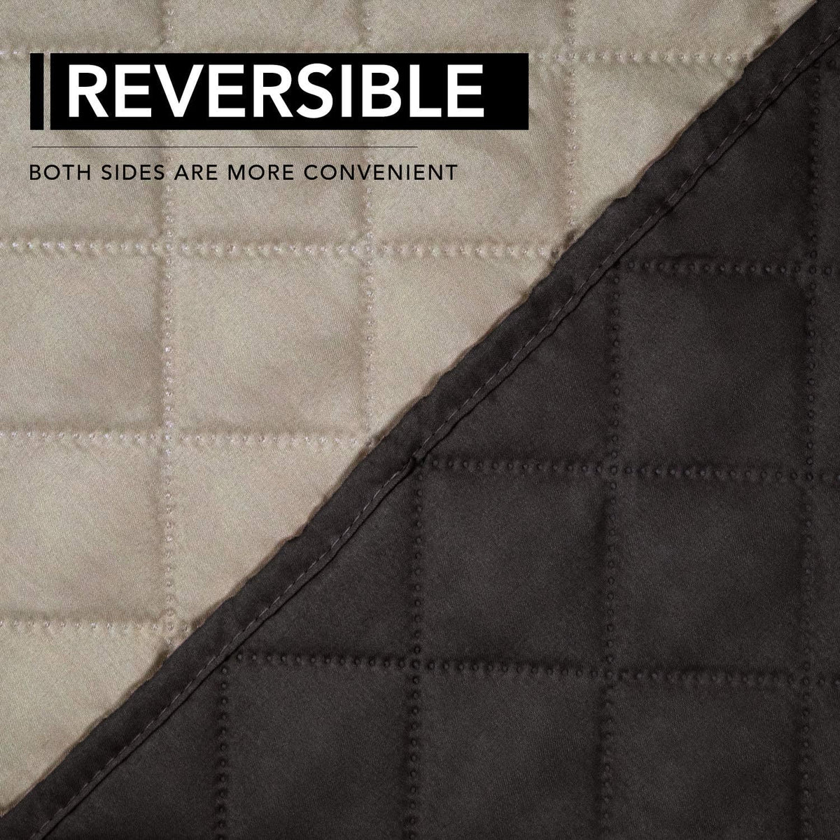 Reversible Couch Cover, 3 Cushion Sofa, Large, Chocolate/Beige | Machine Washable Slipcover For Dogs, Water Resistant Furniture Mat For Living Room, Non-Slip Sofa Cover, Pet Friendly - Colors A