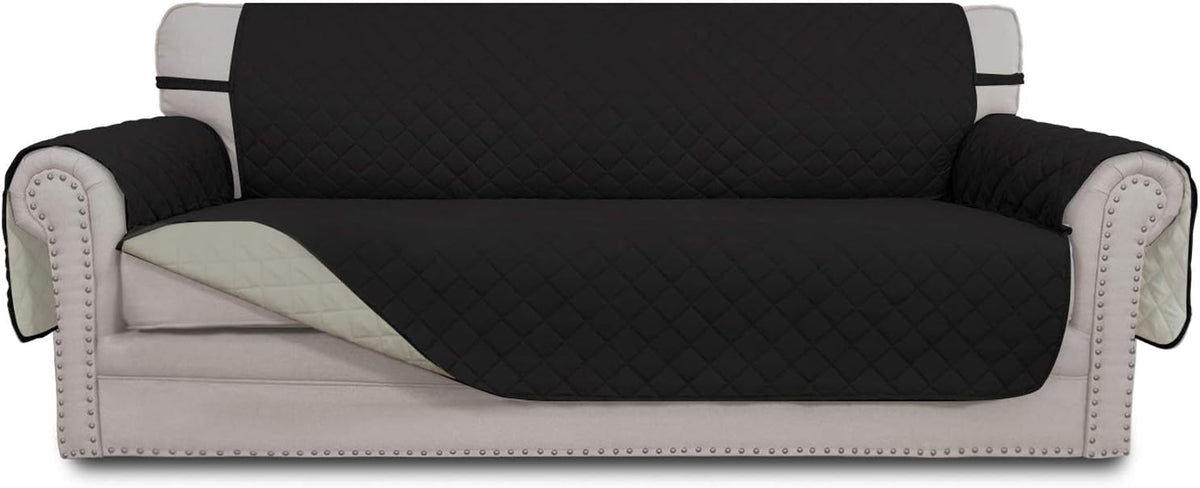 Reversible Couch Cover, 3 Cushion Sofa, Large, Chocolate/Beige | Machine Washable Slipcover For Dogs, Water Resistant Furniture Mat For Living Room, Non-Slip Sofa Cover, Pet Friendly - Colors A