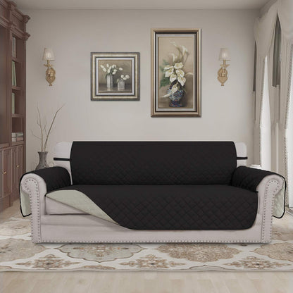 Reversible Couch Cover, 3 Cushion Sofa, Large, Chocolate/Beige | Machine Washable Slipcover For Dogs, Water Resistant Furniture Mat For Living Room, Non-Slip Sofa Cover, Pet Friendly - Colors A