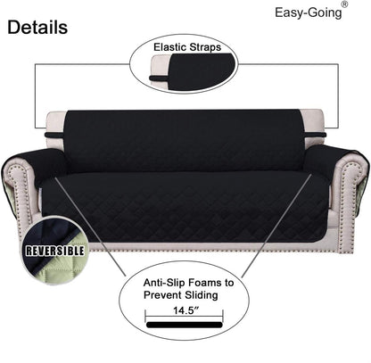 Reversible Couch Cover, 3 Cushion Sofa, Large, Chocolate/Beige | Machine Washable Slipcover For Dogs, Water Resistant Furniture Mat For Living Room, Non-Slip Sofa Cover, Pet Friendly - Colors A
