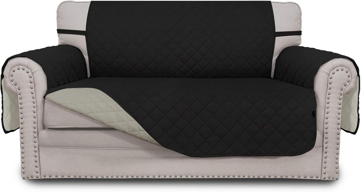 Reversible Couch Cover, 3 Cushion Sofa, Large, Chocolate/Beige | Machine Washable Slipcover For Dogs, Water Resistant Furniture Mat For Living Room, Non-Slip Sofa Cover, Pet Friendly - Colors A