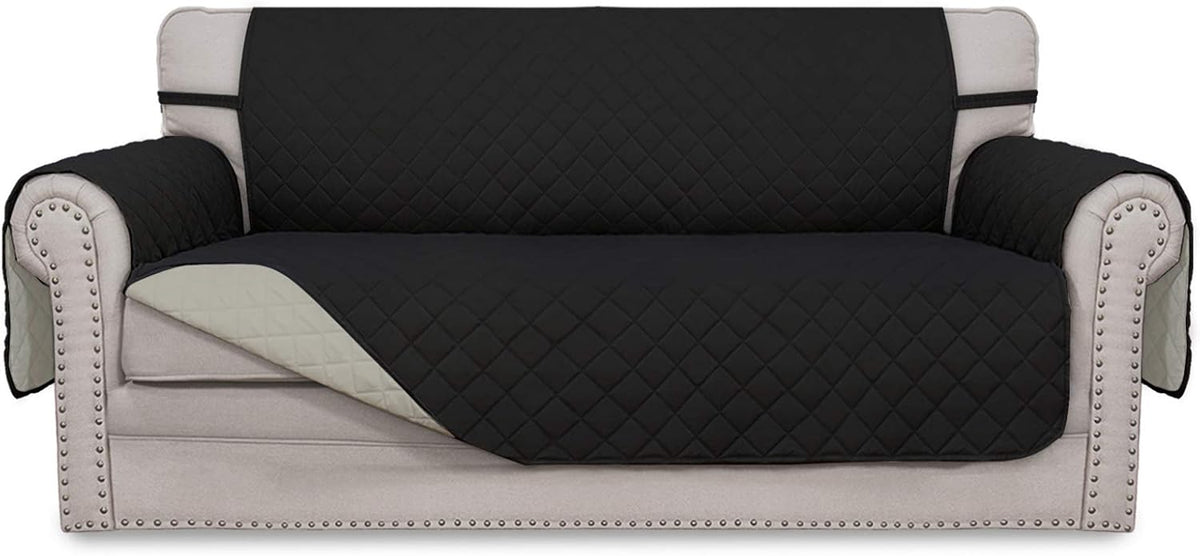 Reversible Couch Cover, 3 Cushion Sofa, Large, Chocolate/Beige | Machine Washable Slipcover For Dogs, Water Resistant Furniture Mat For Living Room, Non-Slip Sofa Cover, Pet Friendly - Colors A