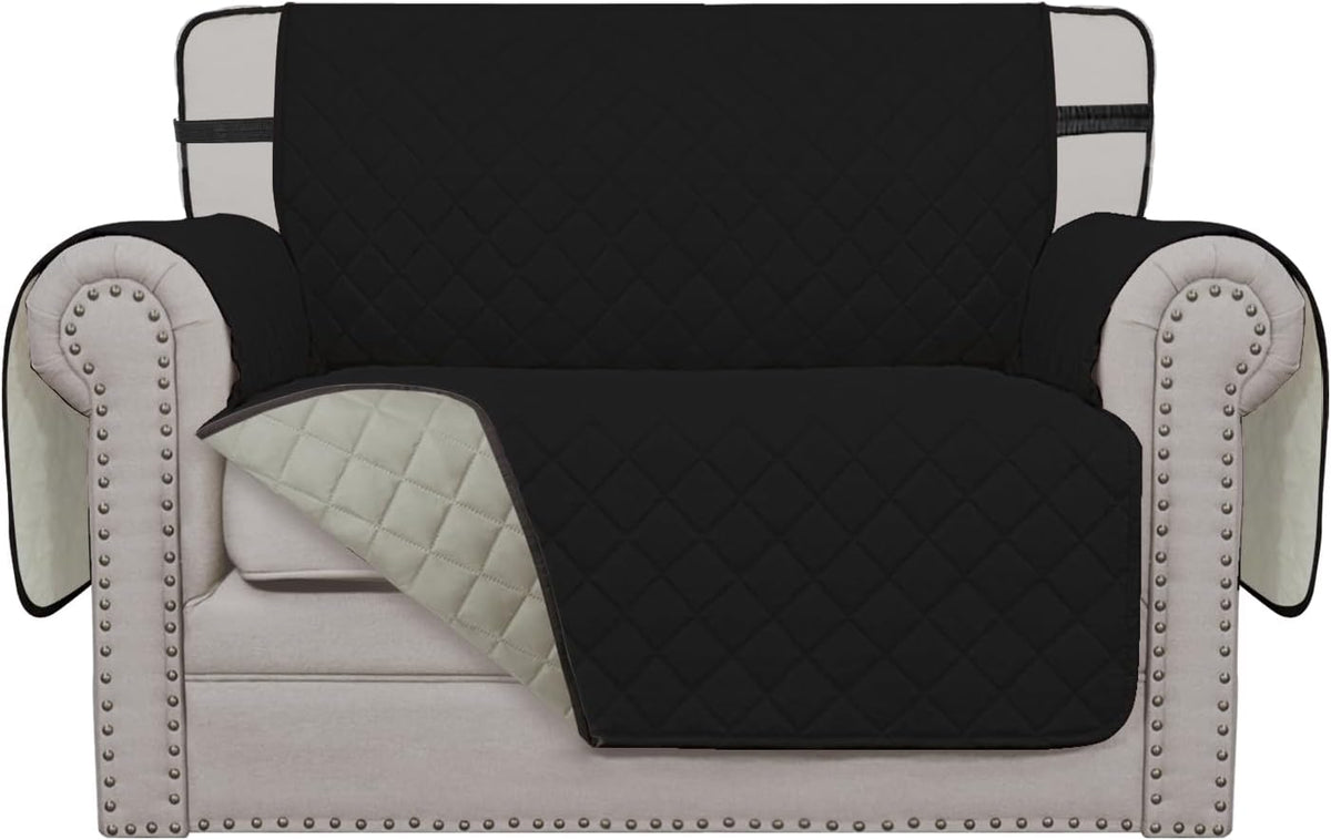 Reversible Couch Cover, 3 Cushion Sofa, Large, Chocolate/Beige | Machine Washable Slipcover For Dogs, Water Resistant Furniture Mat For Living Room, Non-Slip Sofa Cover, Pet Friendly - Colors A