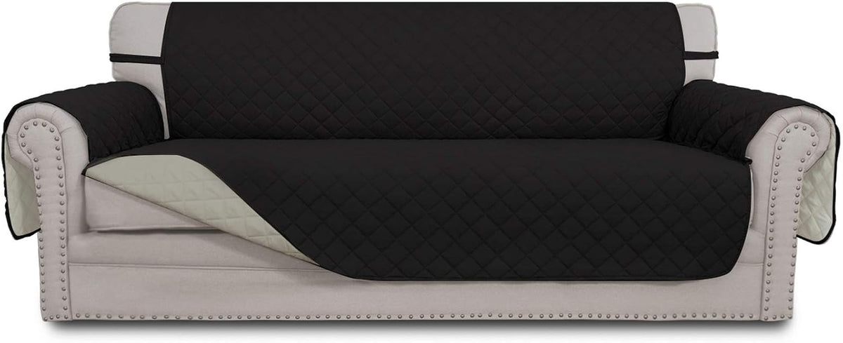 Reversible Couch Cover, 3 Cushion Sofa, Large, Chocolate/Beige | Machine Washable Slipcover For Dogs, Water Resistant Furniture Mat For Living Room, Non-Slip Sofa Cover, Pet Friendly - Colors A