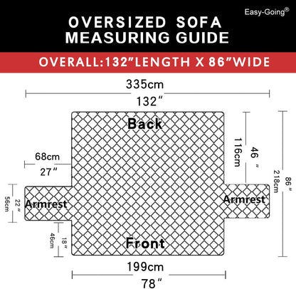 Reversible Couch Cover, 3 Cushion Sofa, Large, Chocolate/Beige | Machine Washable Slipcover For Dogs, Water Resistant Furniture Mat For Living Room, Non-Slip Sofa Cover, Pet Friendly - Colors A