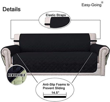 Reversible Couch Cover, 3 Cushion Sofa, Large, Chocolate/Beige | Machine Washable Slipcover For Dogs, Water Resistant Furniture Mat For Living Room, Non-Slip Sofa Cover, Pet Friendly - Colors A