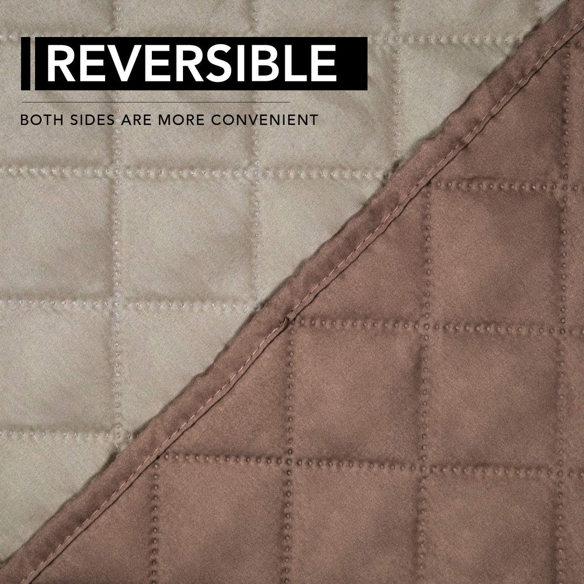 Reversible Couch Cover, 3 Cushion Sofa, Large, Chocolate/Beige | Machine Washable Slipcover For Dogs, Water Resistant Furniture Mat For Living Room, Non-Slip Sofa Cover, Pet Friendly - Colors A
