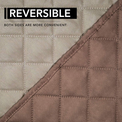 Reversible Couch Cover, 3 Cushion Sofa, Large, Chocolate/Beige | Machine Washable Slipcover For Dogs, Water Resistant Furniture Mat For Living Room, Non-Slip Sofa Cover, Pet Friendly - Colors A
