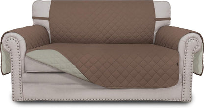 Reversible Couch Cover, 3 Cushion Sofa, Large, Chocolate/Beige | Machine Washable Slipcover For Dogs, Water Resistant Furniture Mat For Living Room, Non-Slip Sofa Cover, Pet Friendly - Colors A